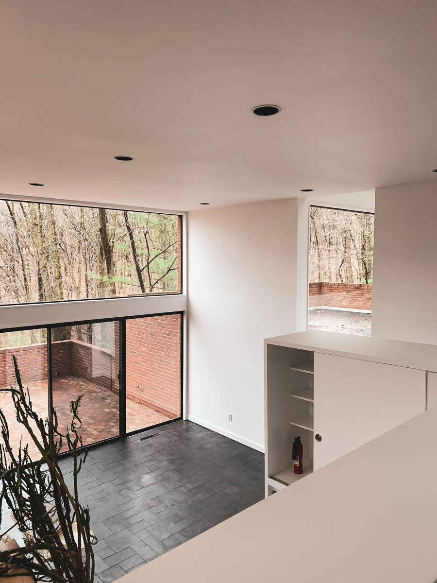 A professionally painted room in a home with contemporary architecture